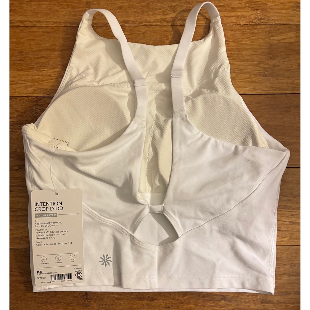 Athleta Intention Cropped Tank D-DD White XS Yoga Pilates Barre Dance NWT $59 - Picture 5 of 8